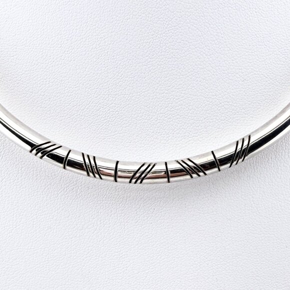 Vintage Mexican Sterling Silver Choker Necklace – Taxco Black Cord Collar - Picture 2 of 9